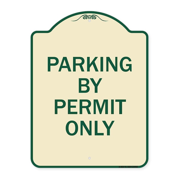 Signmission Parking by Permit Only Heavy-Gauge Aluminum Architectural Sign, 24" x 18", TG-1824-23453 A-DES-TG-1824-23453 - main